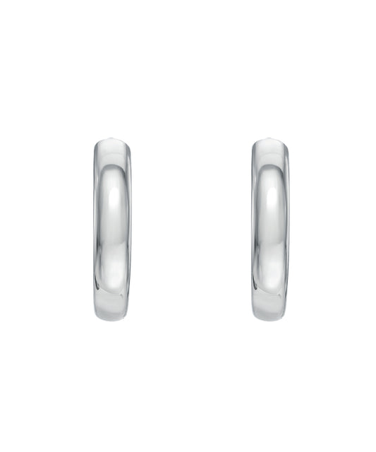 14 Karat White Gold 2 mm Wide Huggie Hoops