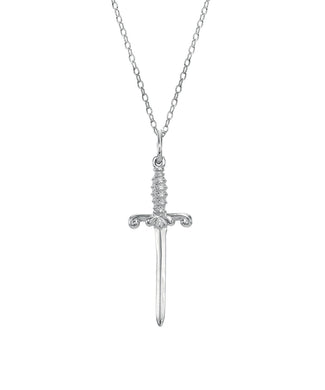 Sterling Silver Dagger Sword Pendant Necklace, 18