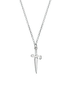 Sterling Silver Saber Sword Pendant Necklace, 18"